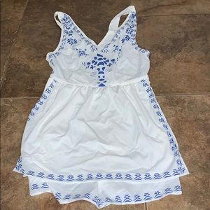 White and blue romper